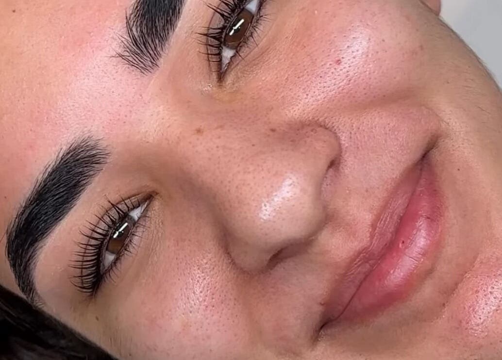 Close-up of radiant skin with defined lashes at sculptedbylilyjade, Melbourne, Victoria, AU.