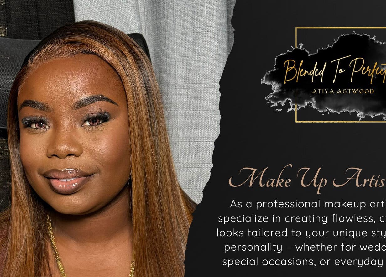 Make-up artiest bij Blended To Perfection in Paramaribo, Paramaribo District, SR, toont haar creativiteit.