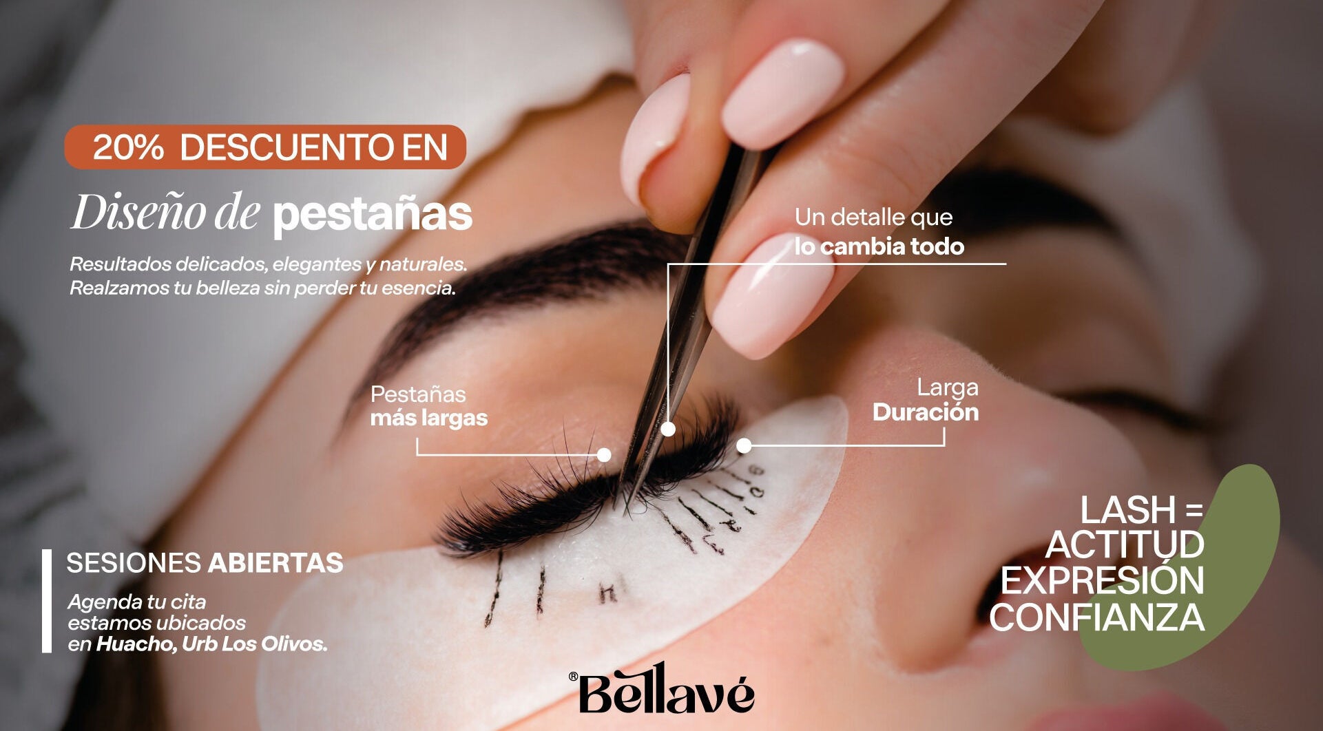 Extensión de pestañas en Bellavé Estudio, Lima, Provincia De Lima, PE. Mejora tu mirada con diseño profesional.