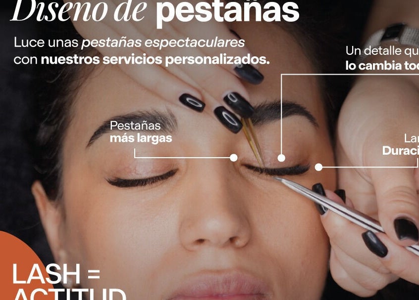 Diseño de pestañas en Bellavé Estudio, Lima, Provincia De Lima, PE, mostrando tratamiento para pestañas largas.
