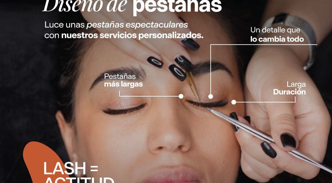 Diseño de pestañas en Bellavé Estudio, Lima, Provincia De Lima, PE, mostrando tratamiento para pestañas largas.