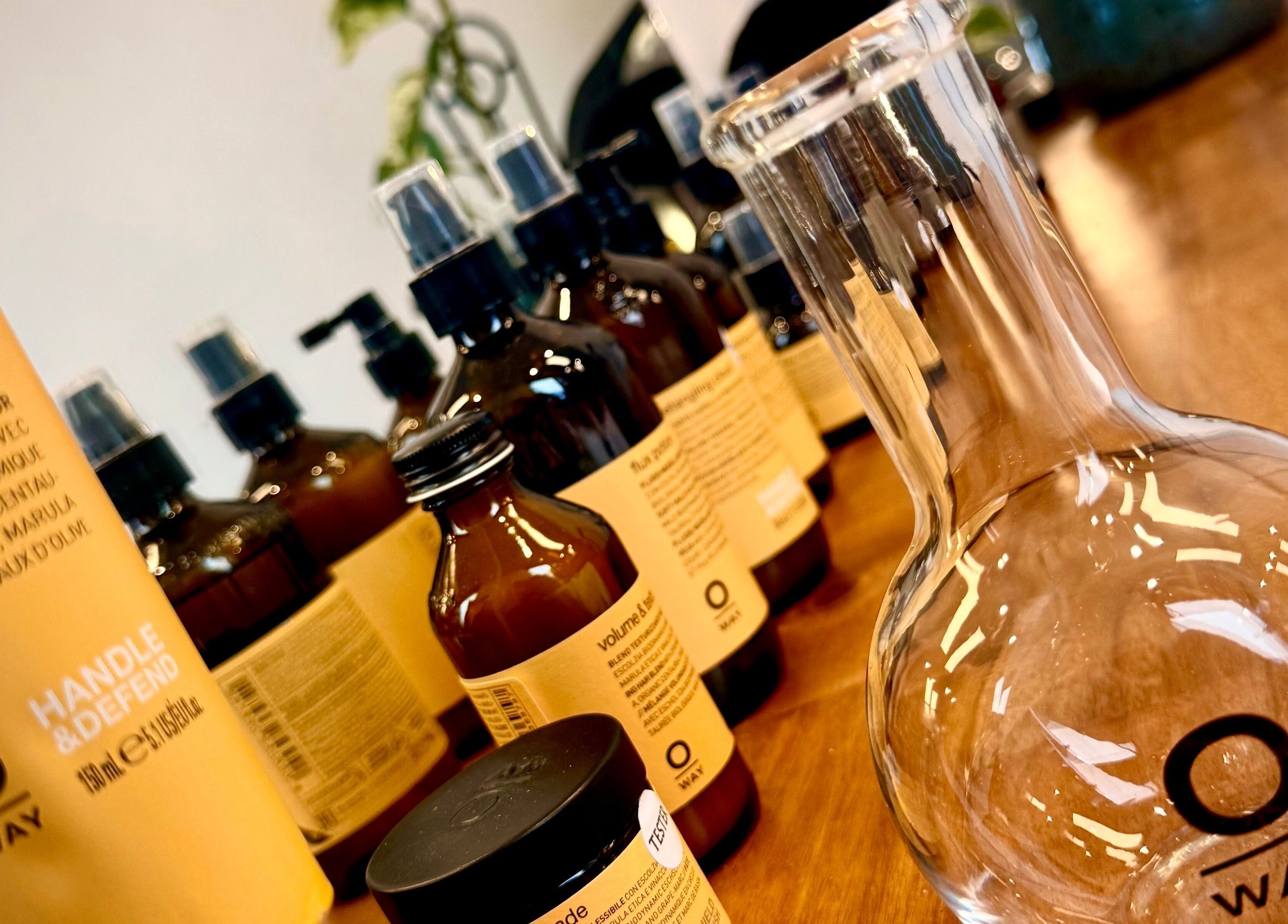 Natural beauty products displayed at Miss Organic Salon, Prahran, Victoria, AU.