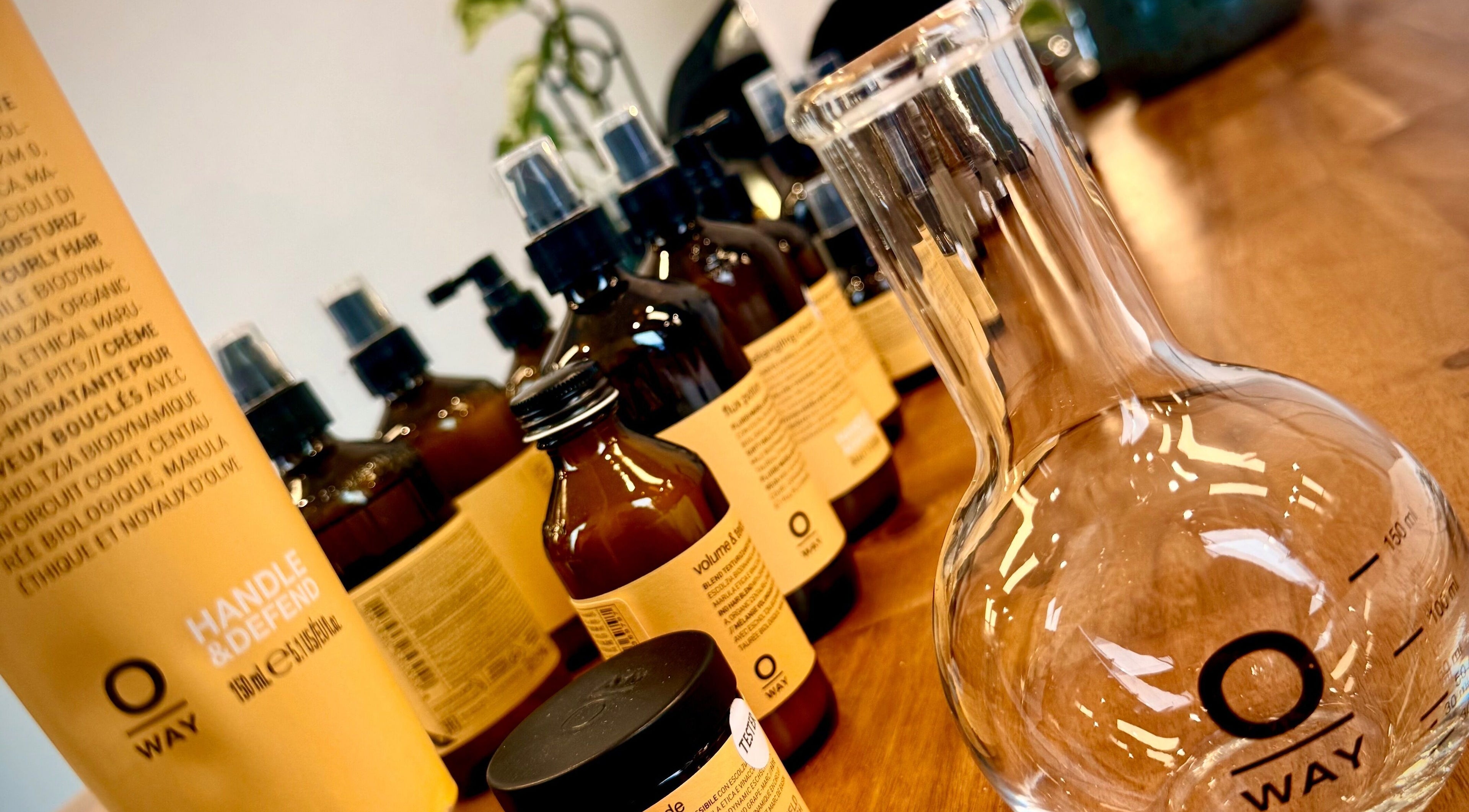 Natural beauty products displayed at Miss Organic Salon, Prahran, Victoria, AU.