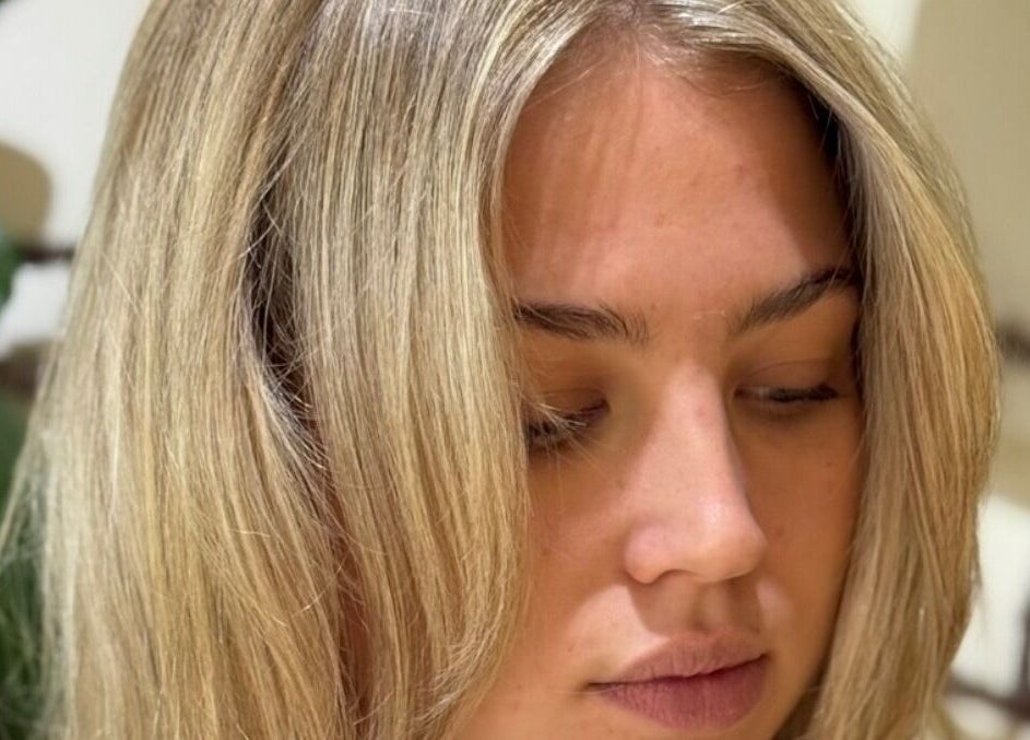 Blonde hair styled at Miss Organic Salon, Prahran, Victoria, AU.