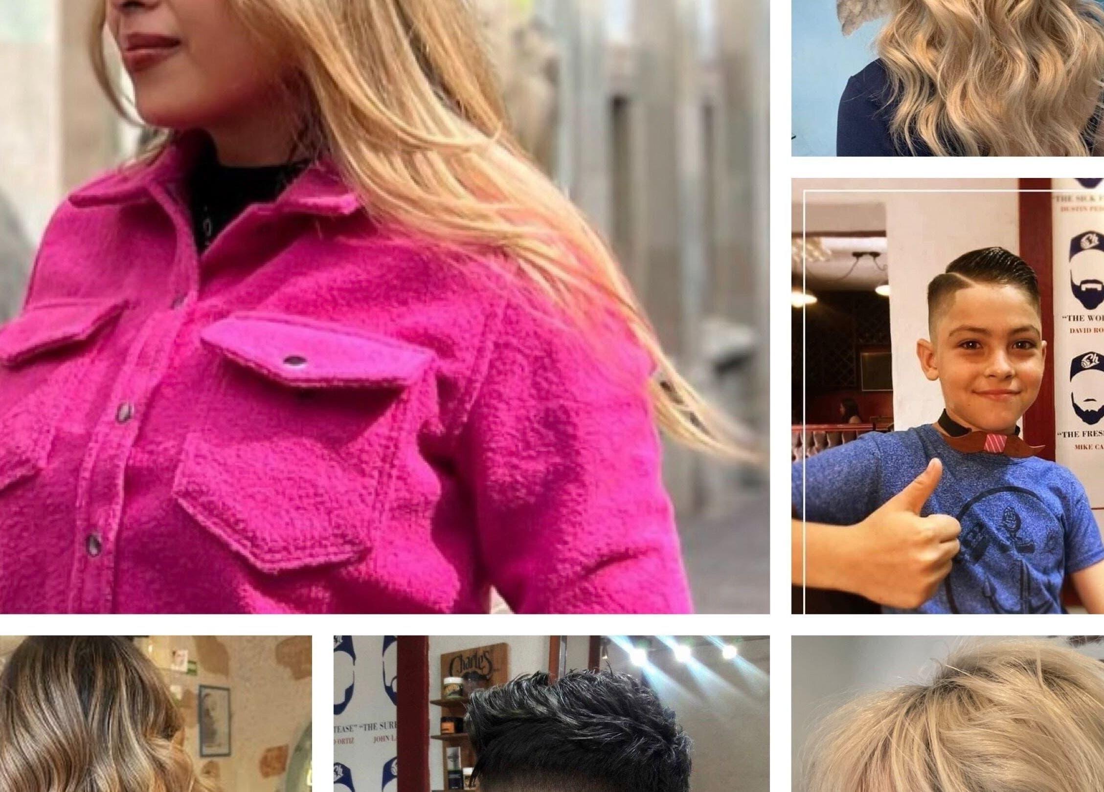 Variedad de estilos de cabello en Jesús Luna @GlamHouse, Puerto Vallarta, MX. Transformaciones personalizadas.