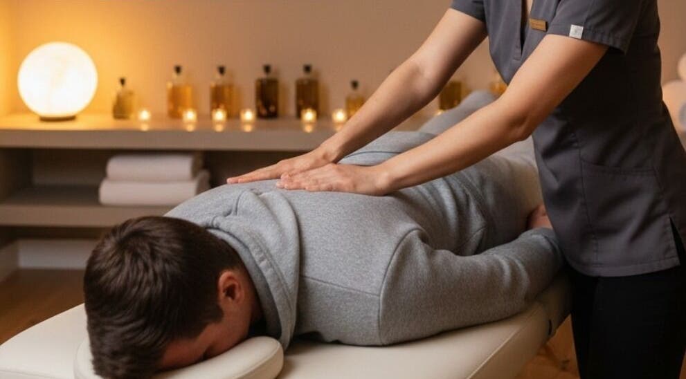 Relaxing massage session at Benaka Spa, Bengaluru, Karnataka, IN with soothing ambiance and expert therapist.