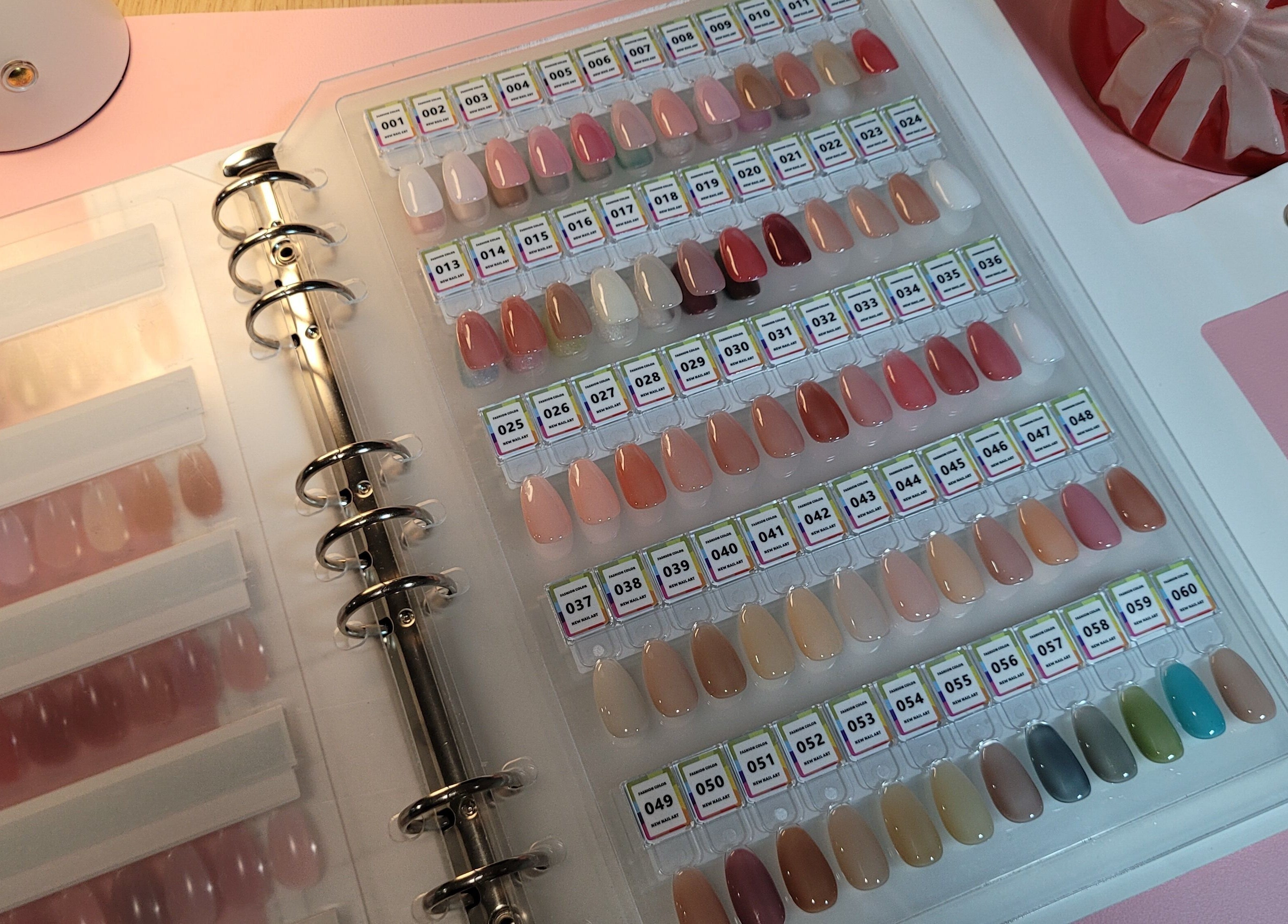 Colorful nail polish samples at Natural Hues in Yeronga, Queensland, AU displaying diverse shades.