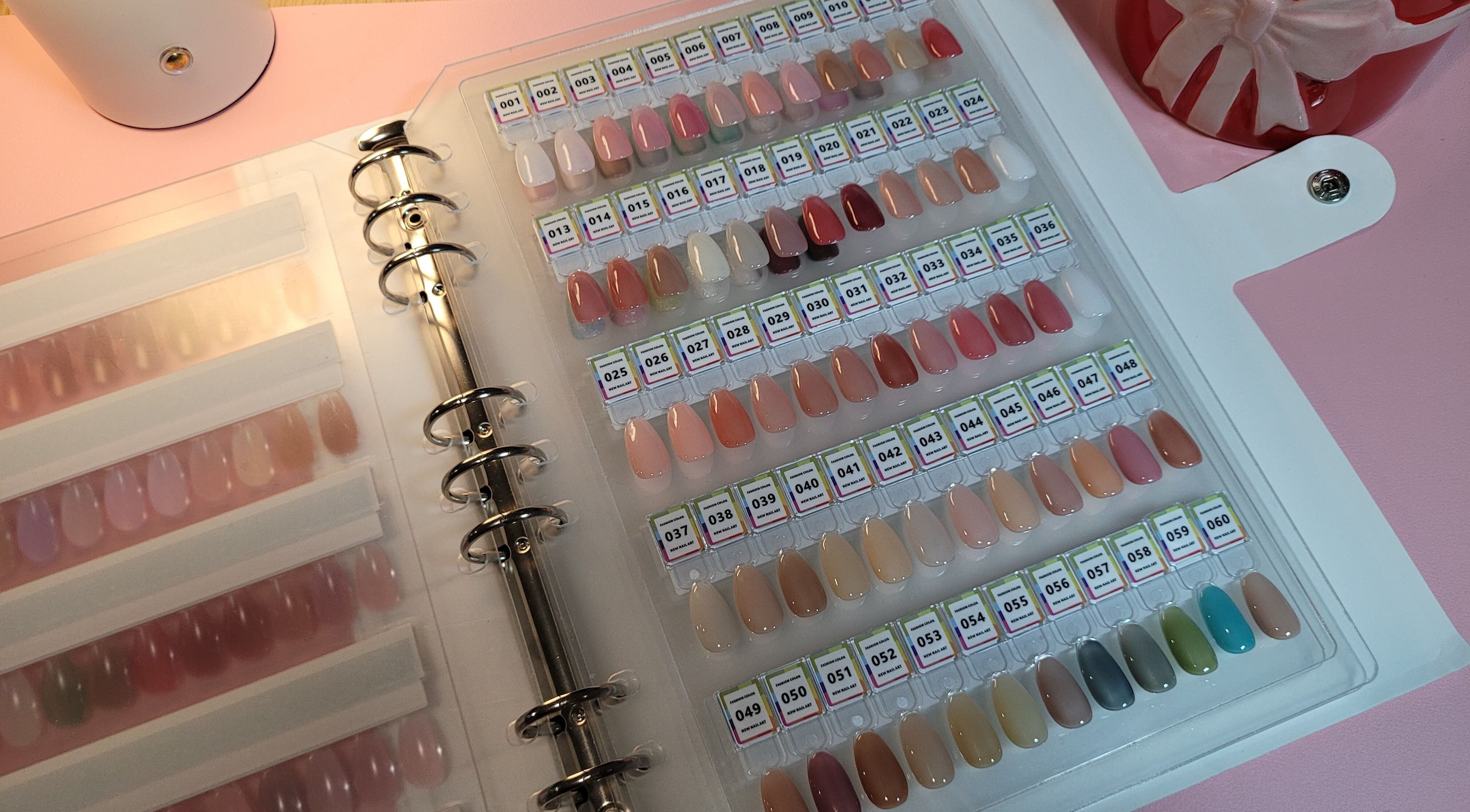 Colorful nail polish samples at Natural Hues in Yeronga, Queensland, AU displaying diverse shades.
