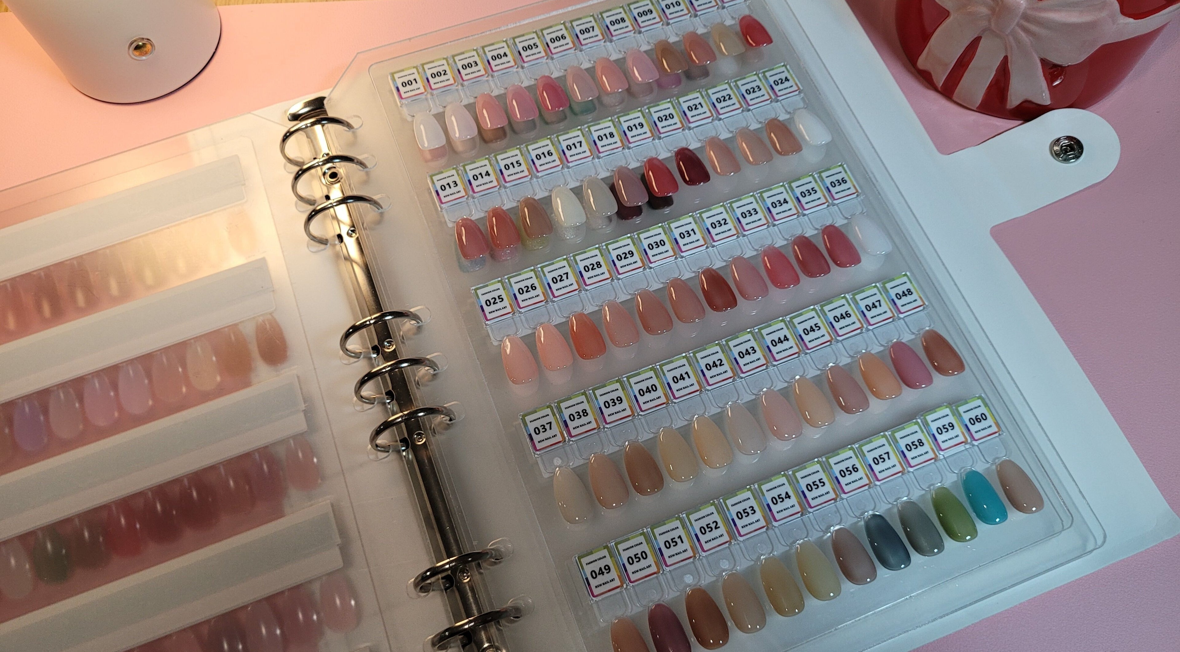 Colorful nail polish samples at Natural Hues in Yeronga, Queensland, AU displaying diverse shades.