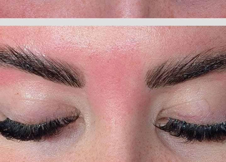 Close-up of freshly groomed brows from ThoseBrows in Whitecraig, Scotland, GB showcasing expert beauty service.