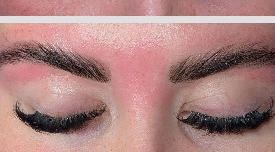 Close-up of freshly groomed brows from ThoseBrows in Whitecraig, Scotland, GB showcasing expert beauty service.
