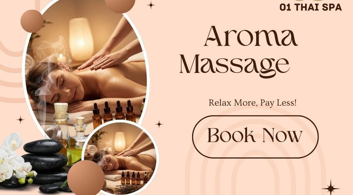 Aroma massage advertisement for O1 Thai Spa in Bengaluru, Karnataka, IN.