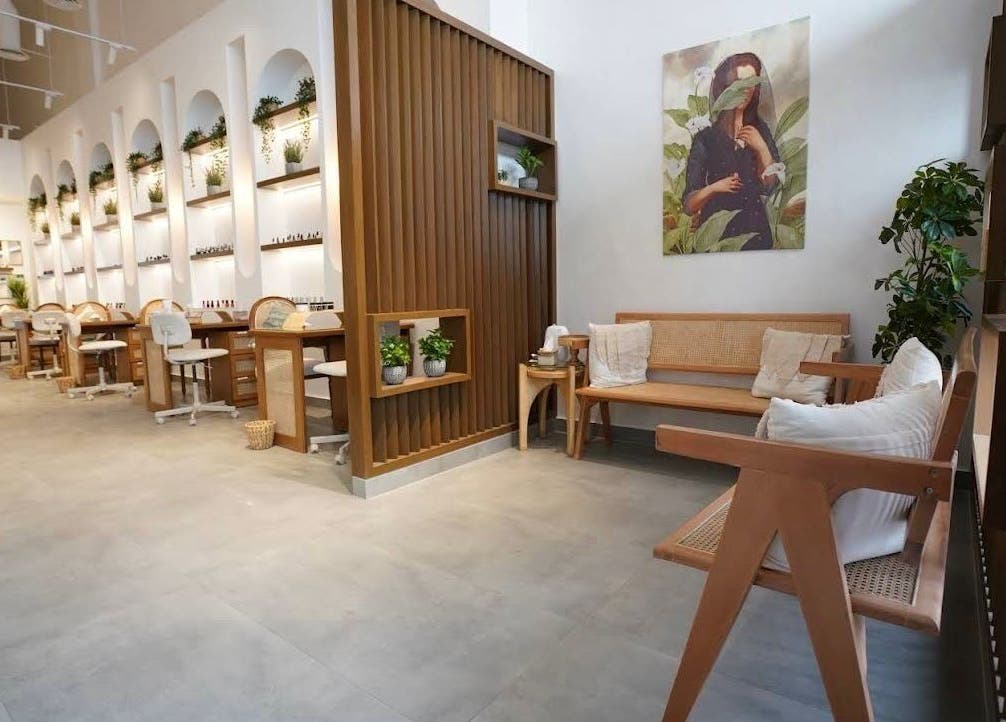 Chic interiors of Nails Glow- Al Ghadeer in Riyadh, Riyadh Province, SA, showcasing elegant nail stations and decor.