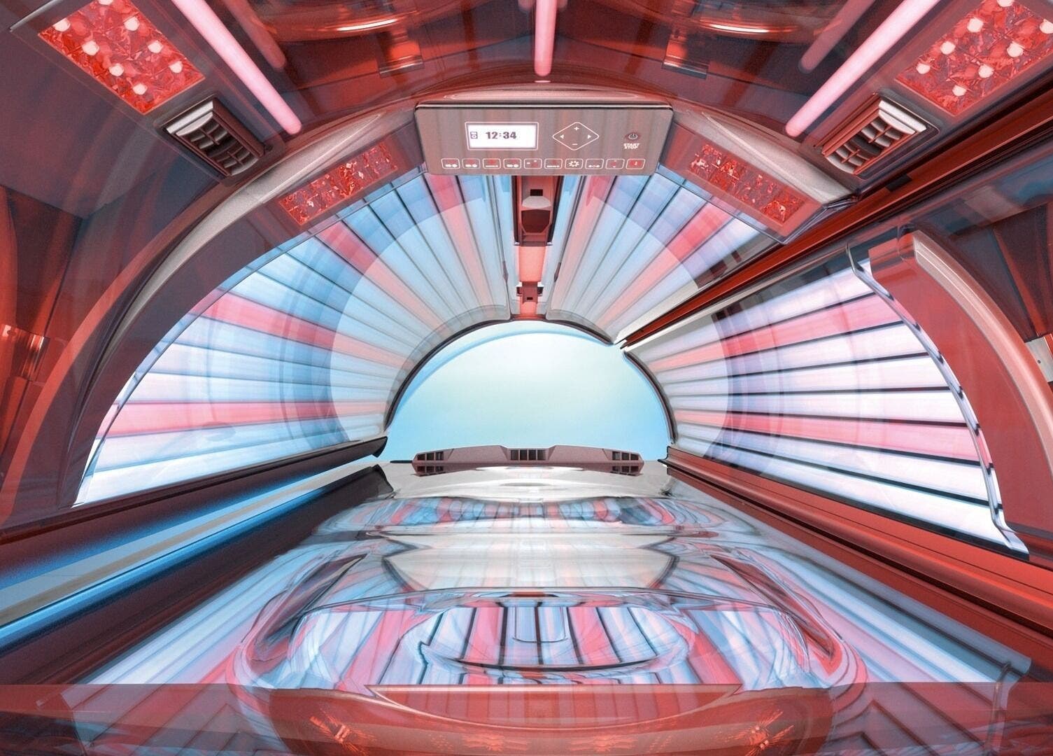 Modern tanning bed at Solaris Tan Lounge, Auckland, Auckland, NZ offering premium wellness services.