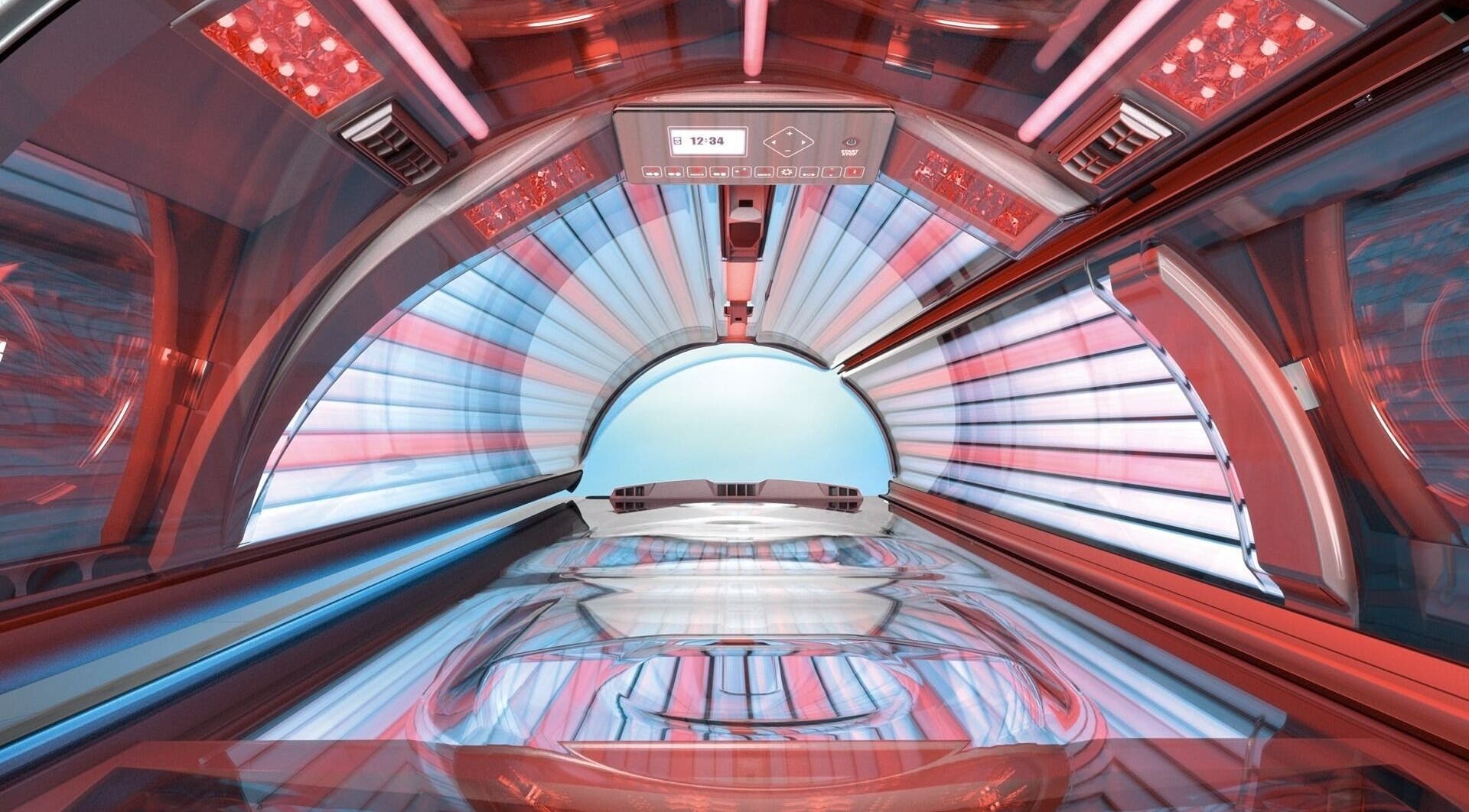 Modern tanning bed at Solaris Tan Lounge, Auckland, Auckland, NZ offering premium wellness services.