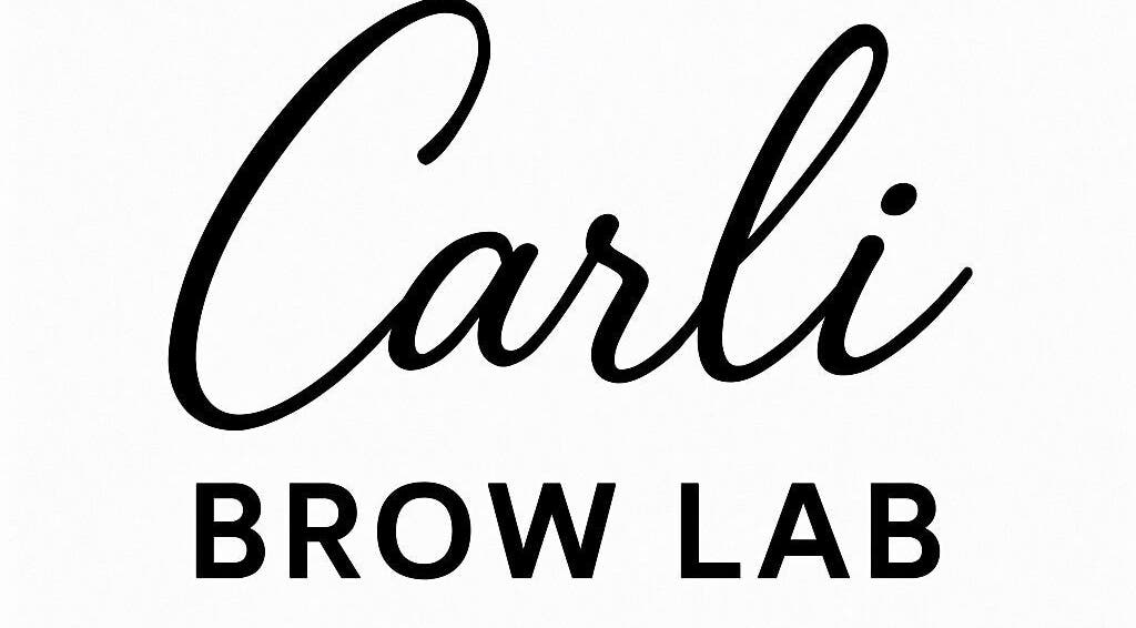 Carli Brow Lab logo in elegant script, located in Lowell, Massachusetts, US.