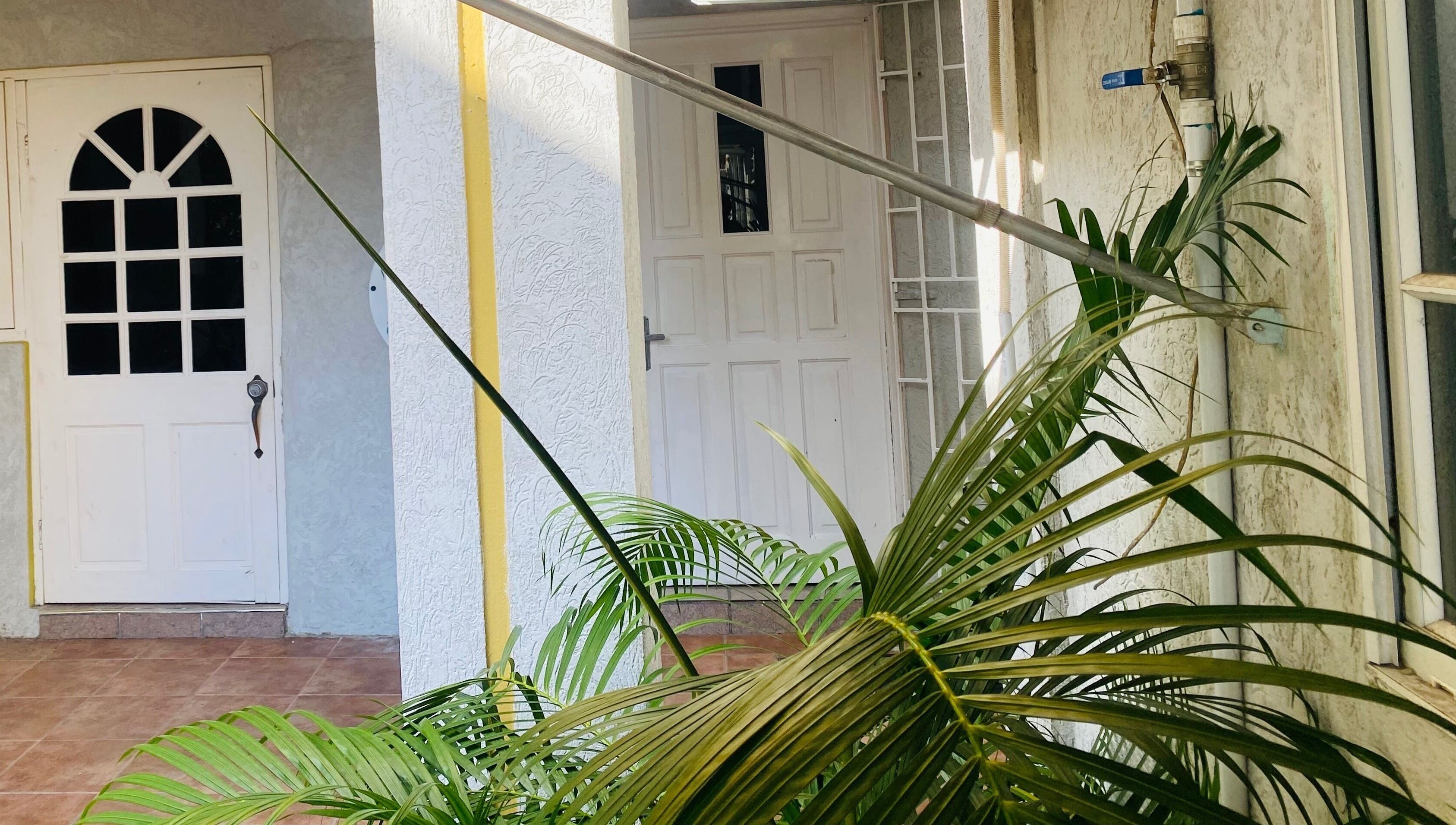 Entrance to Healing Emerald Wellness Spa & Training Centre Ltd, Kingston, St. Andrew Parish, JM with lush greenery.