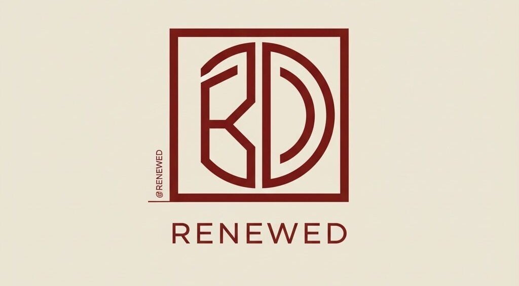 Logotipo de Renacer estilizado en marcos de líneas rojas en Barcelona, US.