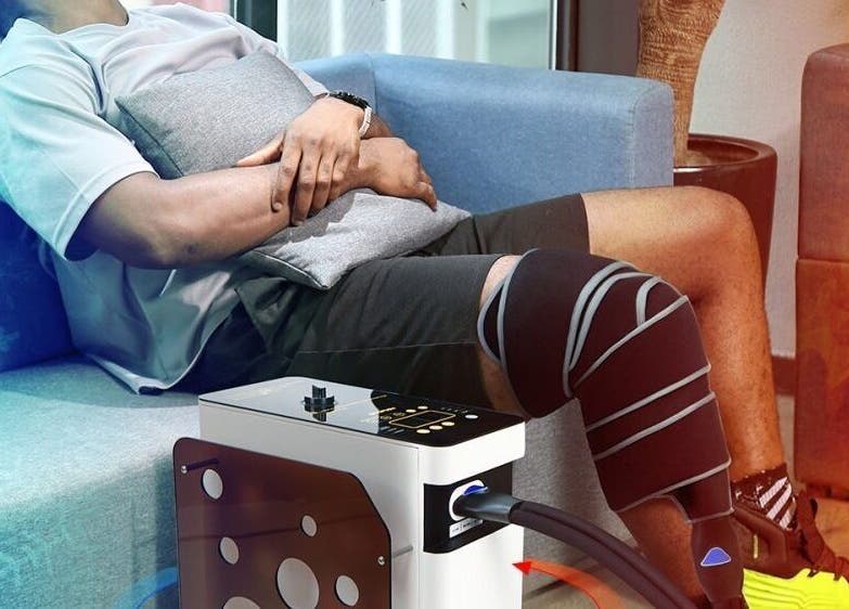 Person enjoying leg therapy at Play Recovery Centre, Mount Edgecombe, Kwazulu-natal, ZA.