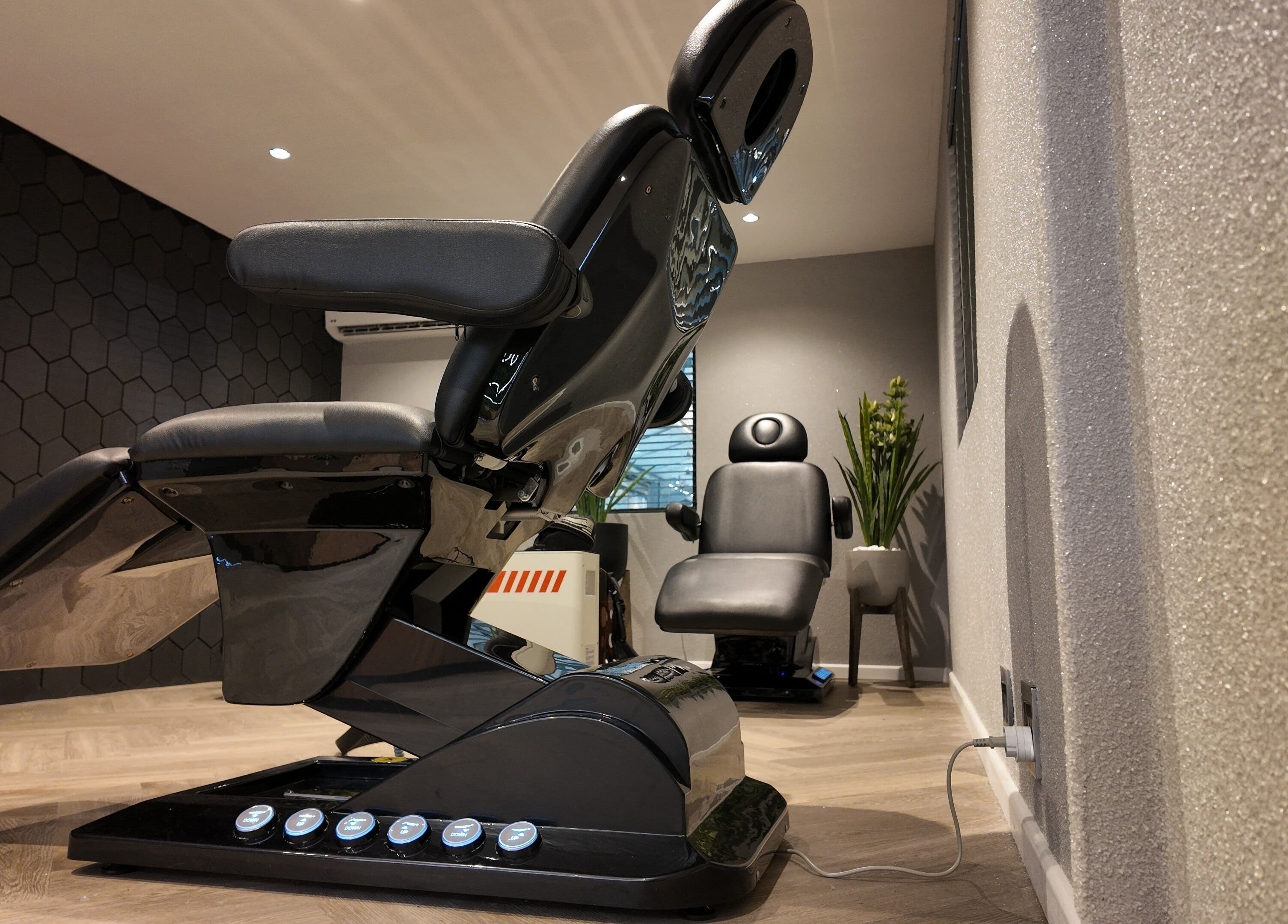 Luxurious spa chairs at Play Recovery Centre, Mount Edgecombe, Kwazulu-natal. Modern wellness facility setup.