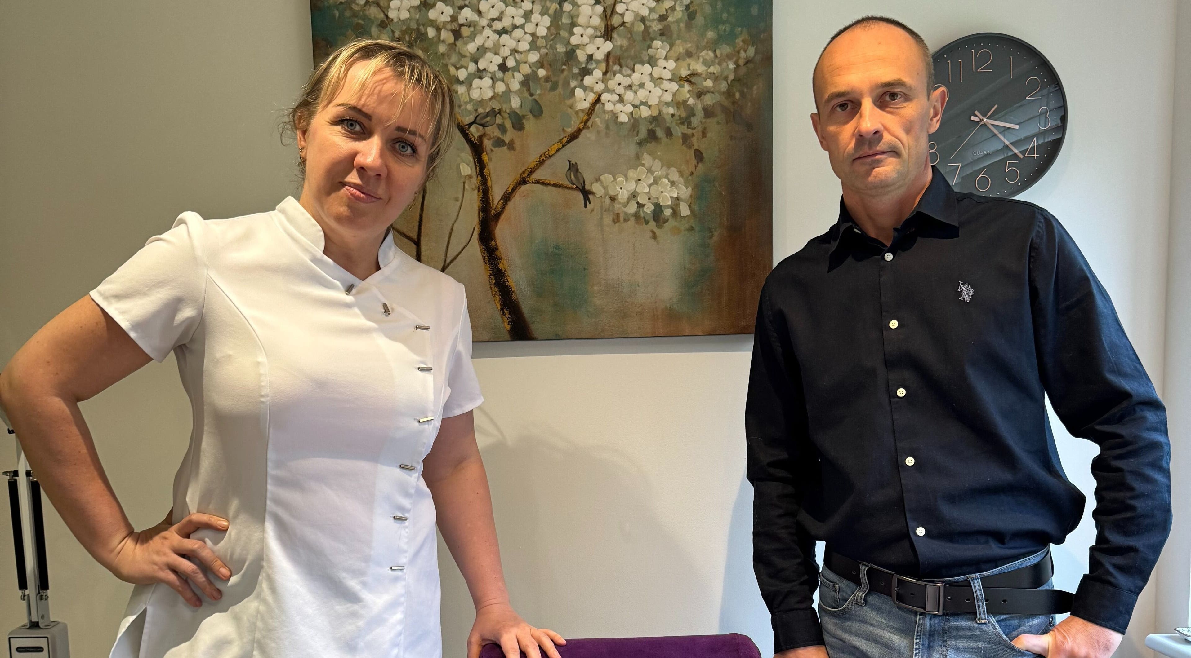 Staff at The Avenue Acupuncture Clinic, Worcester, England, GB, in a serene treatment room.