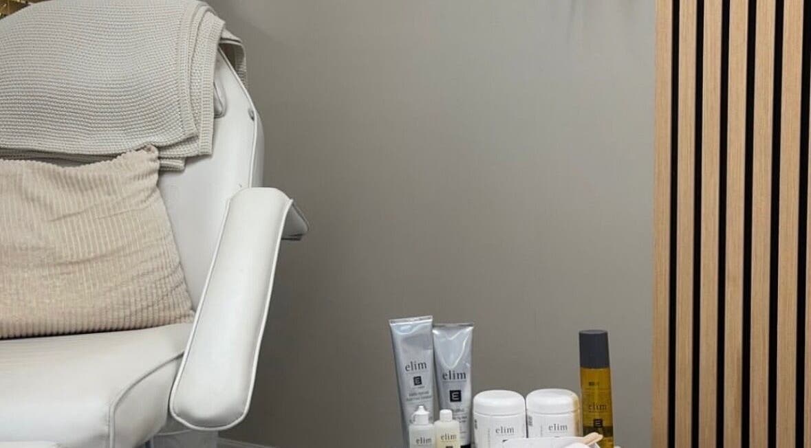 Relaxing spa chair with products at Kls Beauty, Marple, England, GB.