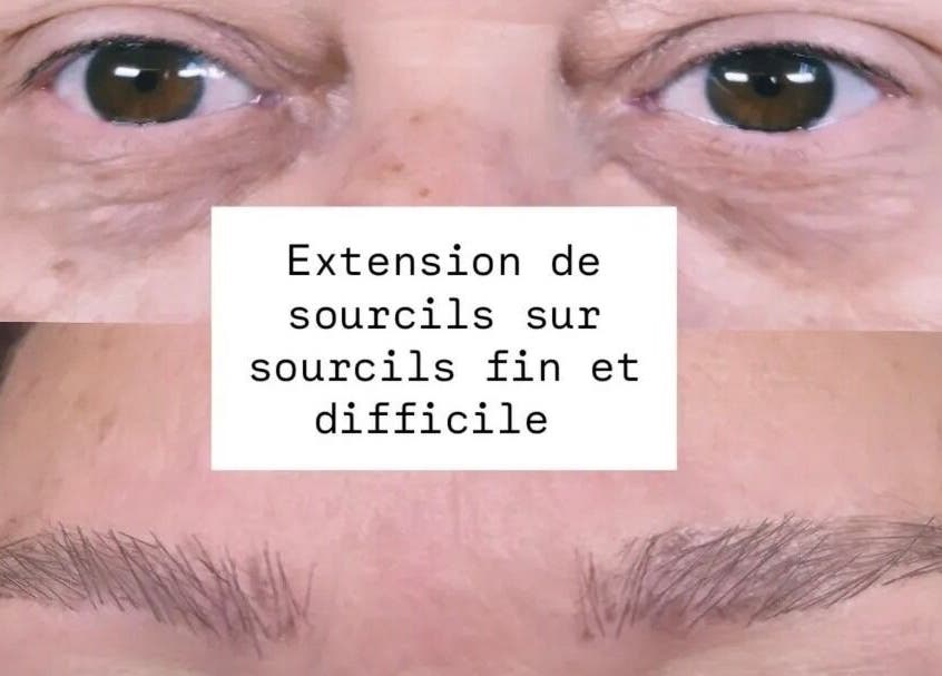 Extension de sourcils réalisée par Lash Society à Monnetier-Mornex, Auvergne-Rhône-Alpes, FR.