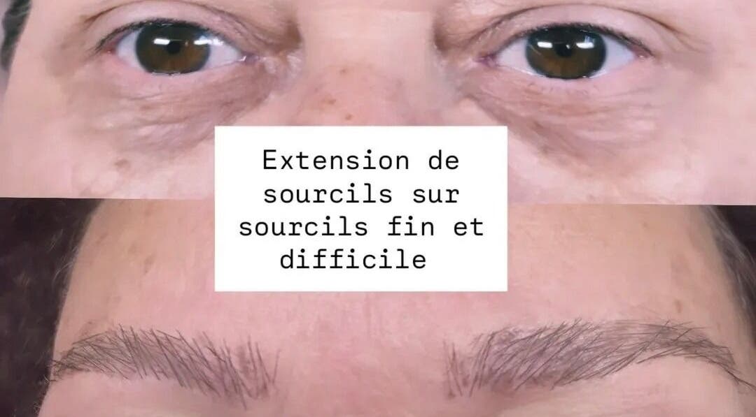 Extension de sourcils réalisée par Lash Society à Monnetier-Mornex, Auvergne-Rhône-Alpes, FR.