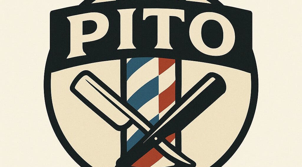 Logo élégant de Pito.cld, salon de coiffure à Noé, Occitanie, FR, avec motifs symboliques.