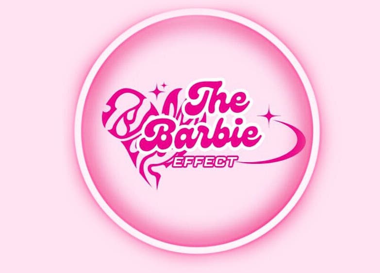 The Barbie Effect logo in pink, Kingstown, St. George, VC. Modern beauty and wellness venue.