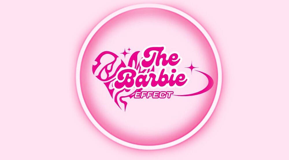 The Barbie Effect logo in pink, Kingstown, St. George, VC. Modern beauty and wellness venue.