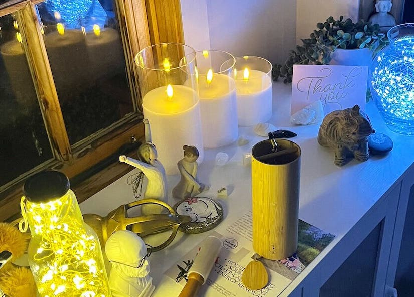 Cozy candles and decor at Authentic Life Wellbeing, Stevenage, England, GB creating a serene atmosphere.