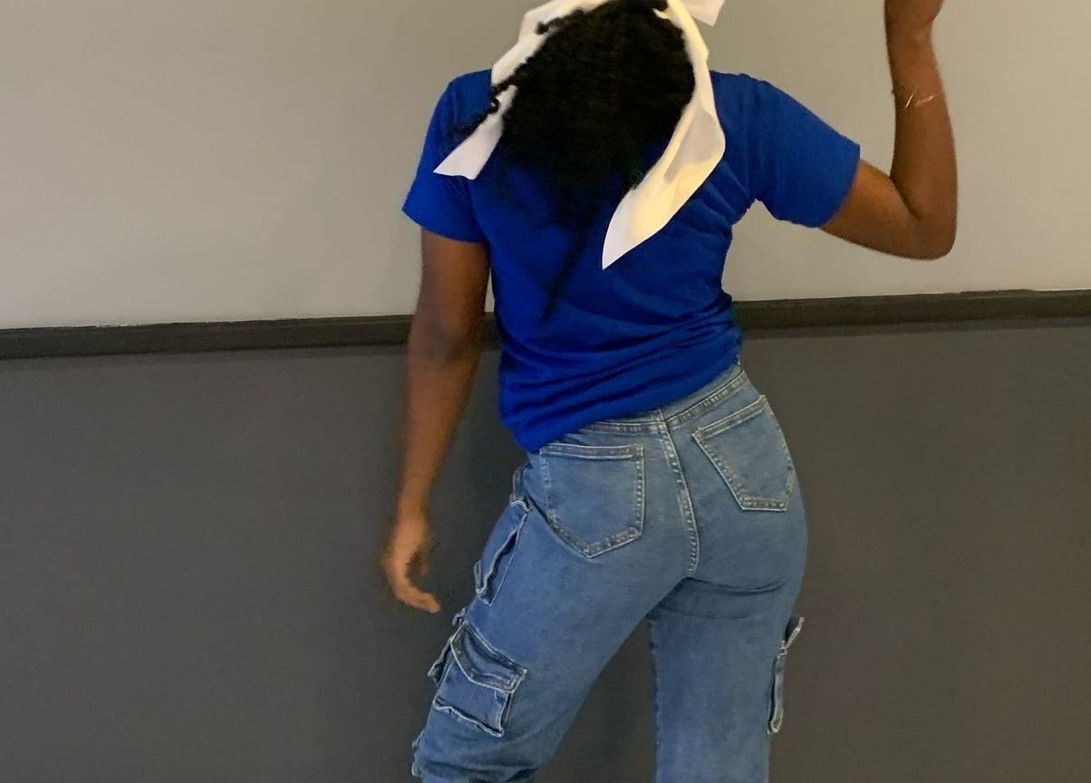 Person in casual jeans and a bandana at donebycharless.bb, Bridgetown, Saint Michael, BB.