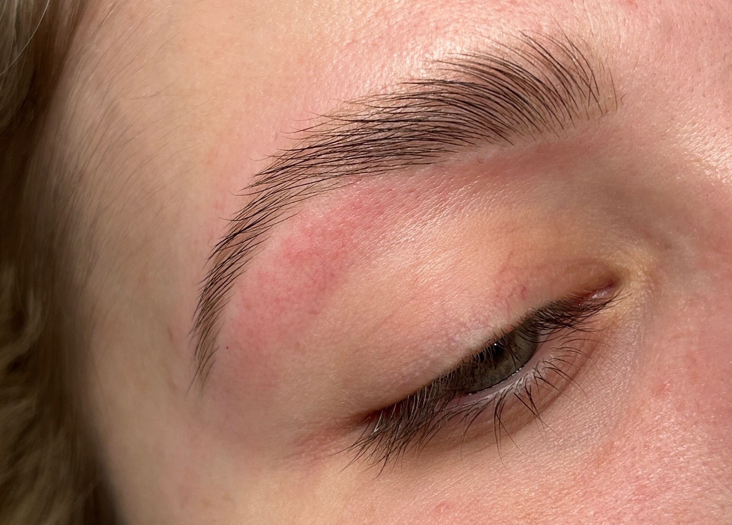Flawlessly shaped eyebrow at By Brooke, Rainham, England, GB, showcasing expert beauty treatment.
