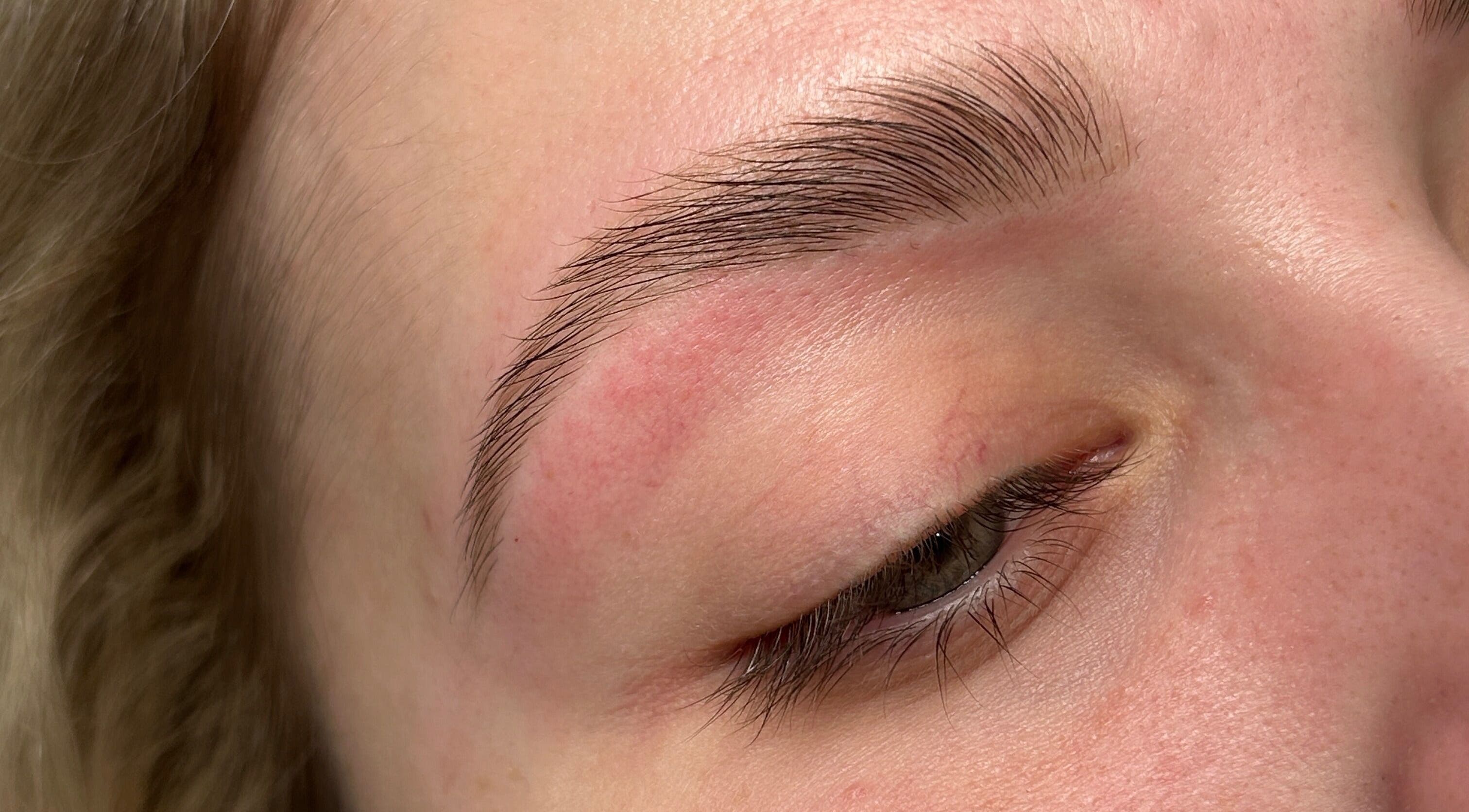 Flawlessly shaped eyebrow at By Brooke, Rainham, England, GB, showcasing expert beauty treatment.