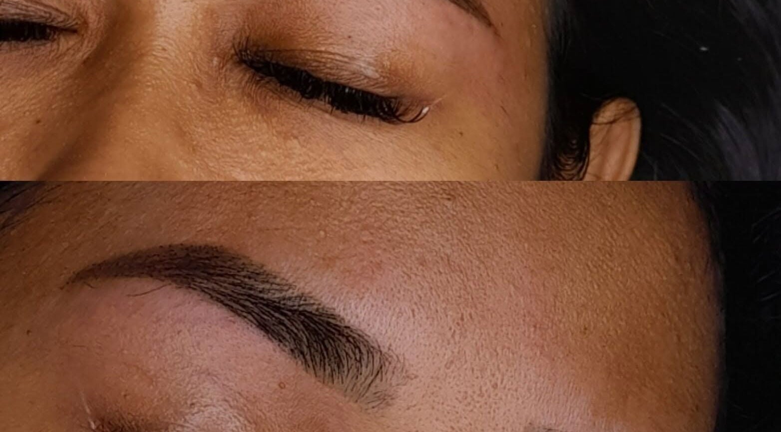 Eyebrow transformation at Beauty by Pascalle, Paramaribo Noord, SR. Experience precision shaping.