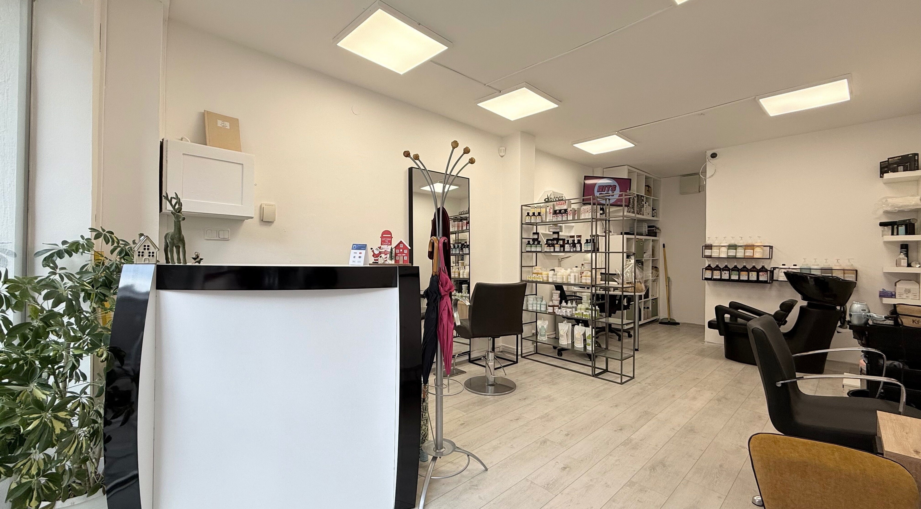 Inside MM HAIR STUDIO in Sofia, BG, showcasing modern decor and styling stations.