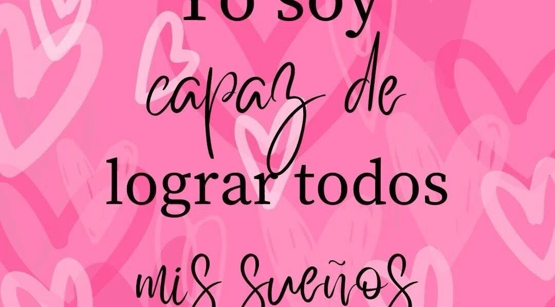 Frase motivacional sobre fondo rosa en Lía beauty salón, Santo Domingo, Santo Domingo, DO.