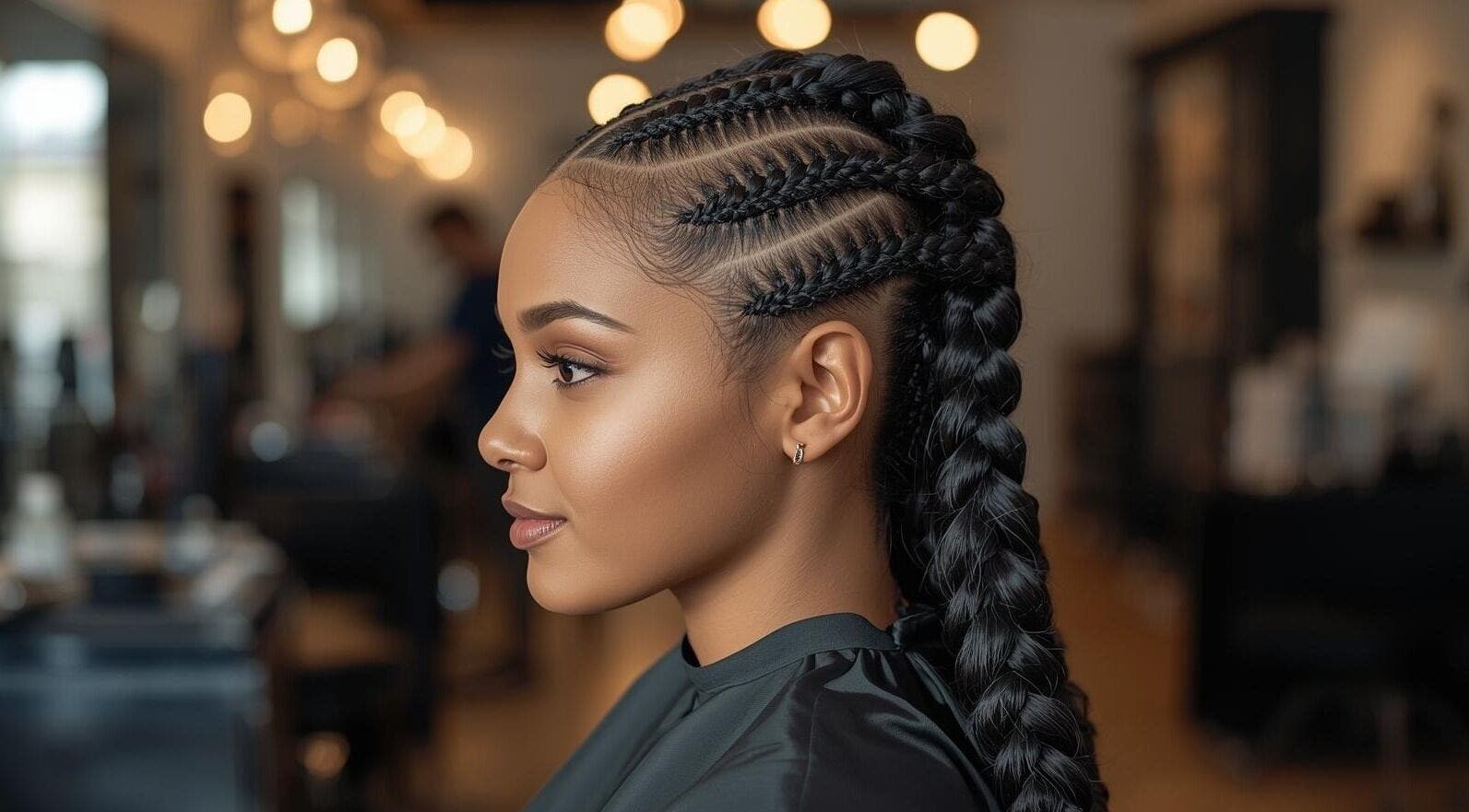 Intricate braided hairstyle at Azikaybraids, Princeton, Texas, US. Perfect for modern elegance and style.