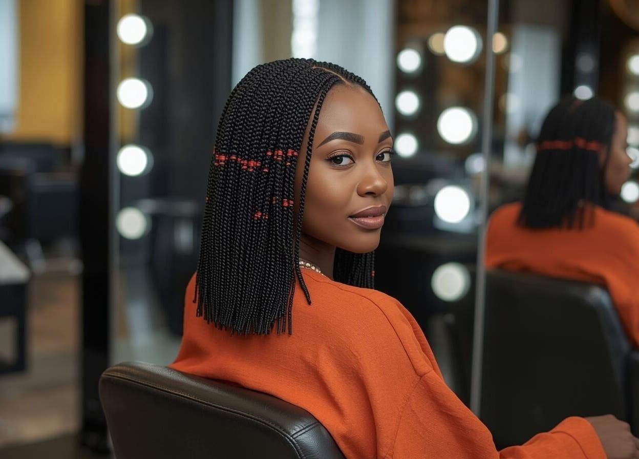 Stylish braids at Azikaybraids in Princeton, Texas, US, showcasing modern beauty and wellness.