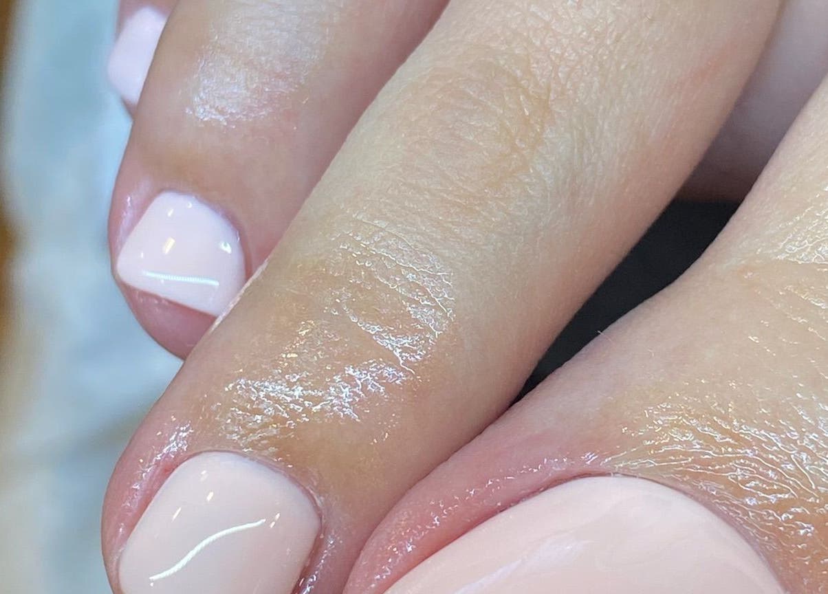 Close-up of a fresh pedicure at Brazilian Soul Beauty, London, England, GB.