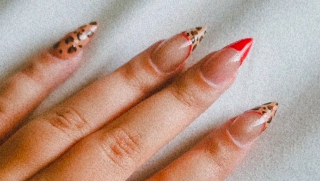 Elegant nail art with animal print at Beauty To Inspire, Boksburg, Gauteng, ZA.