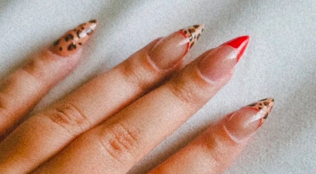 Elegant nail art with animal print at Beauty To Inspire, Boksburg, Gauteng, ZA.