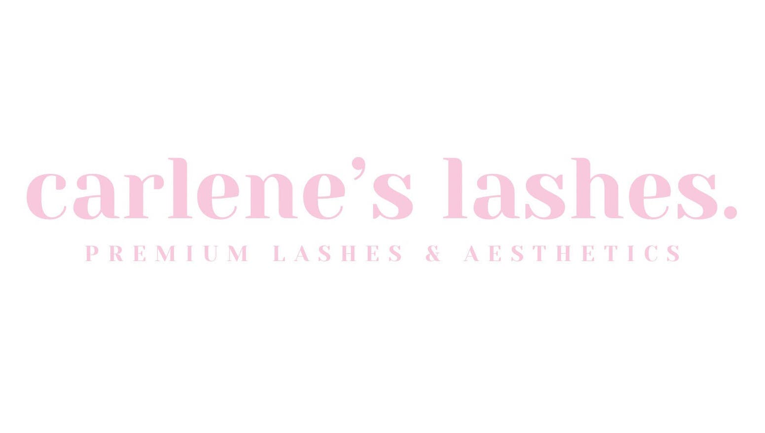 Carlene’s Lashes logo in pastel pink, Courtice, Ontario, CA.