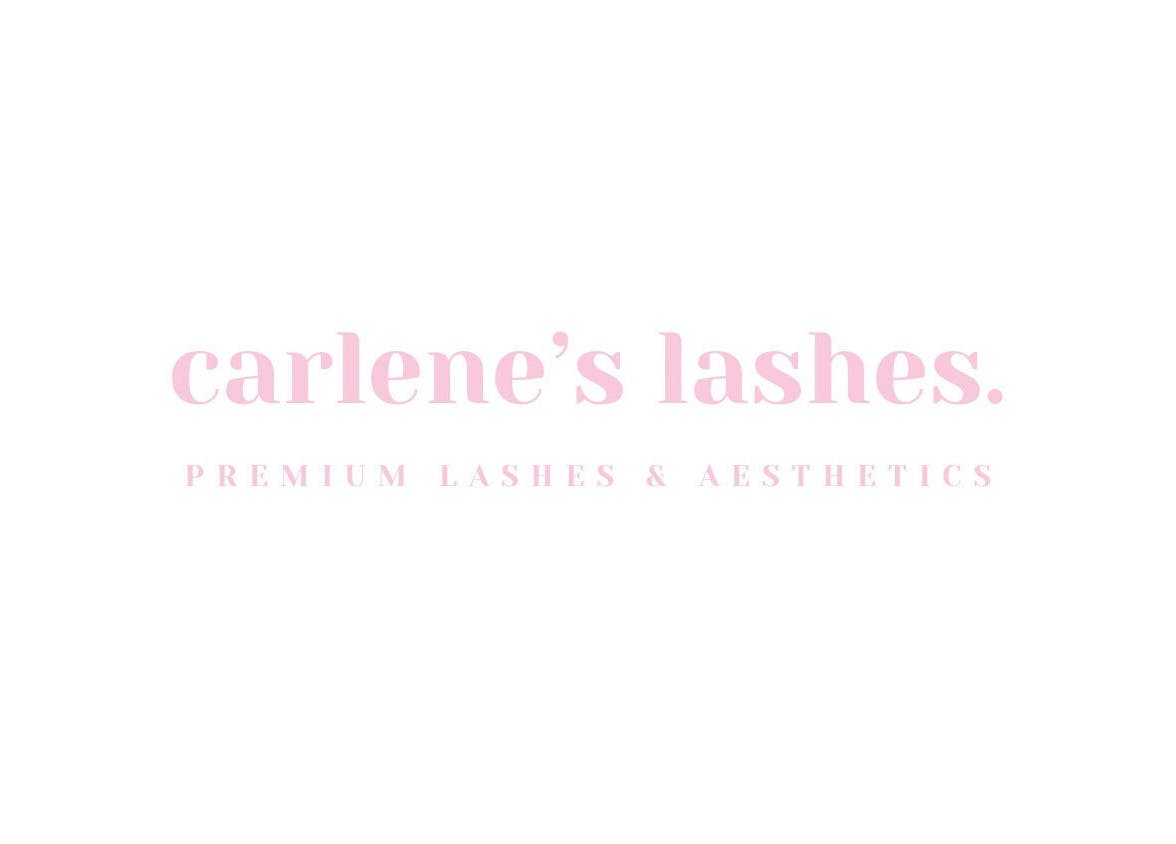 Elegant pink Carlene’s Lashes logo, Courtice, Ontario, CA.