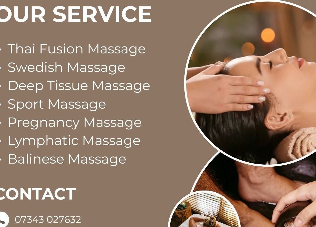 Massage services at Asiana Massage Studio in Salford, England, GB offering diverse therapeutic options.