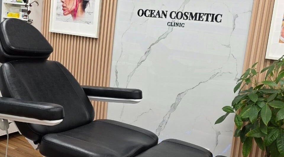 Comfortable treatment chair at Ocean Cosmetic Clinic located in Toronto, Ontario, CA, with elegant decor.