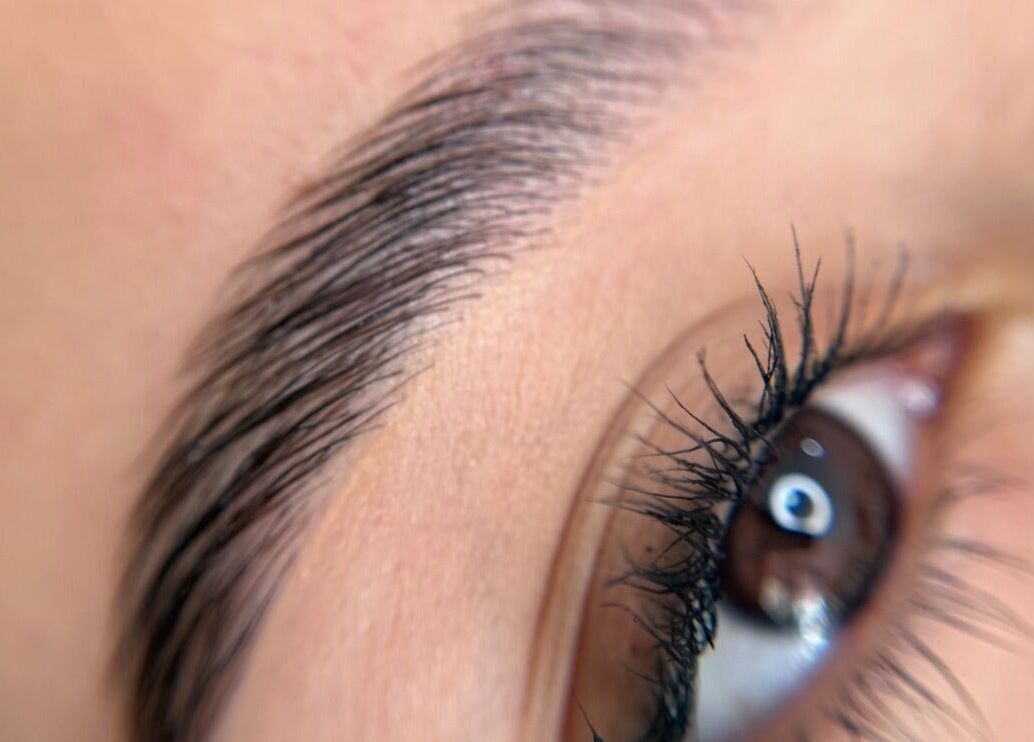 Close-up of perfectly groomed eyebrow at AnglikBrowsStudio, Cundinamarca, Cundinamarca, CO.