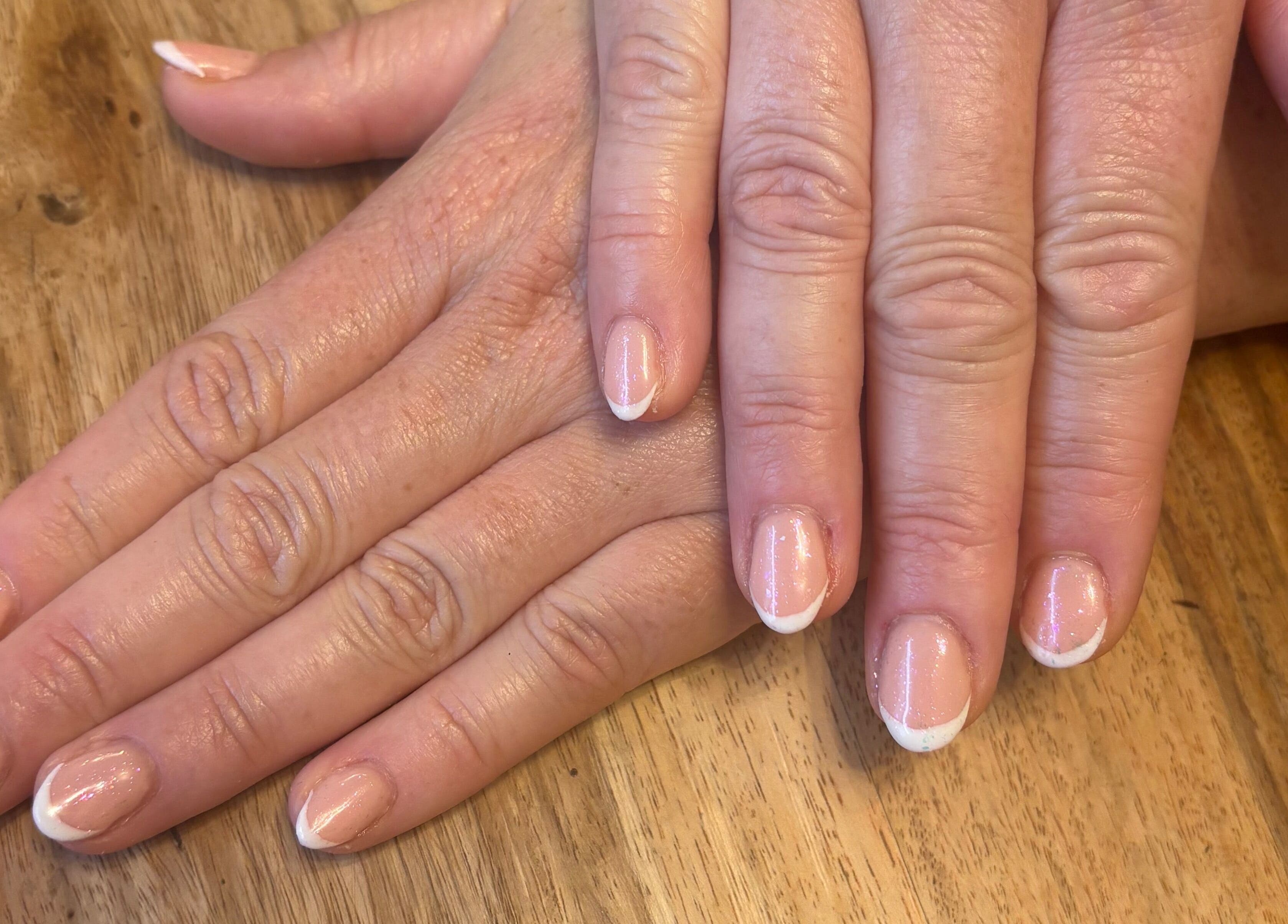 French tip manicure by Nails by Dena in Blackpool, England, GB. Classic and elegant nail design.