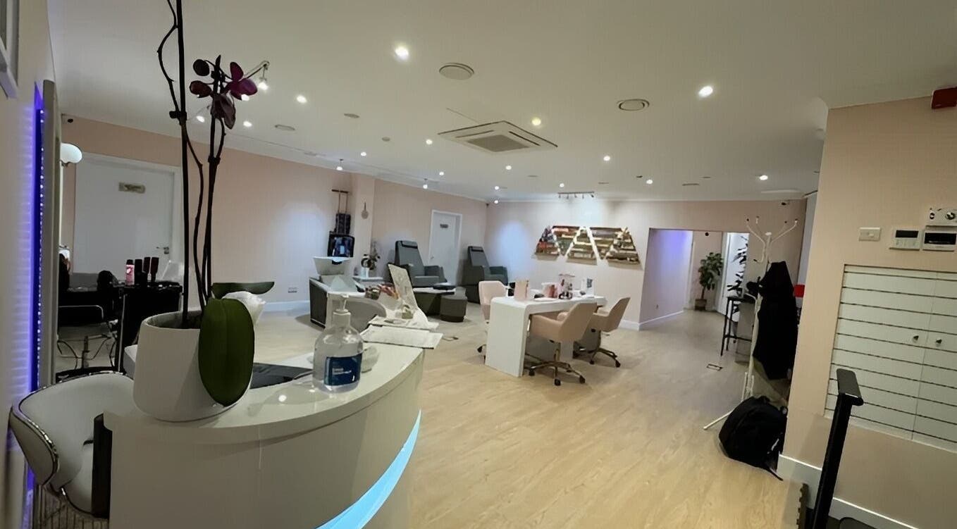 Spacious and elegant interior of Hampstead Medspa, London, England, GB, showcasing a relaxing atmosphere.
